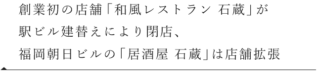 「居酒屋 石蔵」は店内拡大